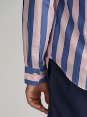 GANT Pink Regular Fit Parasol Striped Poplin 100% Cotton Shirt - Image 6 of 8
