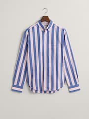 GANT Pink Regular Fit Parasol Striped Poplin 100% Cotton Shirt - Image 8 of 8