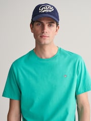 GANT Turquoise Regular-Fit Shield 100% Cotton T-Shirt - Image 4 of 5