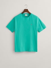 GANT Turquoise Regular-Fit Shield 100% Cotton T-Shirt - Image 5 of 5