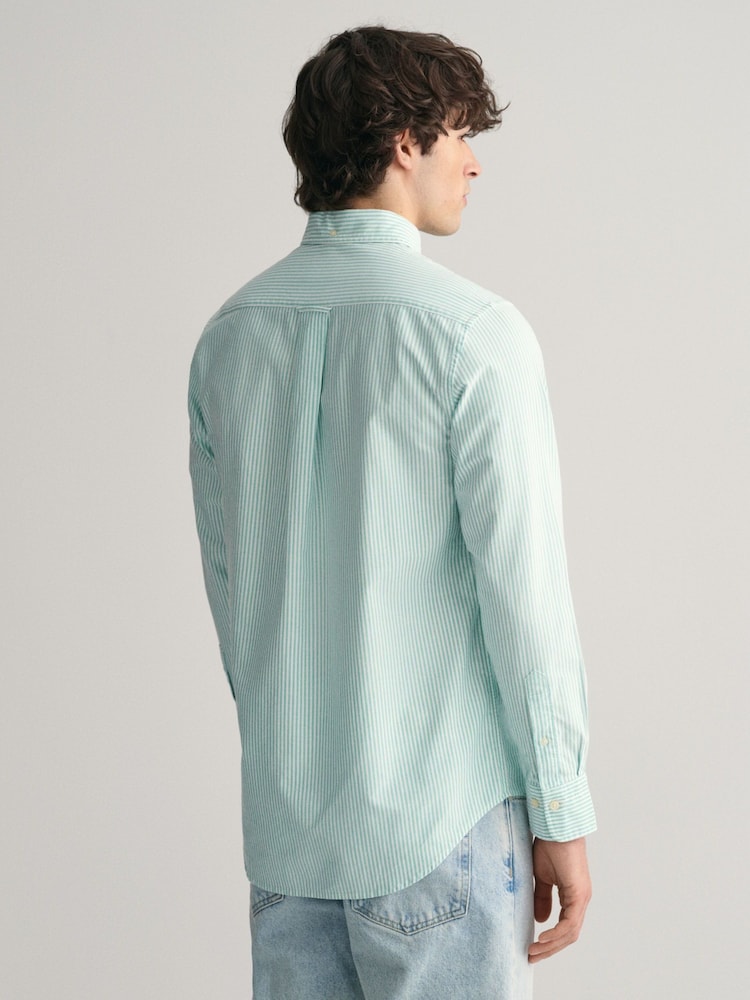 GANT Blue Regular Fit Banker Stripe Oxford Shirt - Image 2 of 7