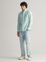 GANT Blue Regular Fit Banker Stripe Oxford Shirt - Image 3 of 7