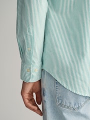 GANT Blue Regular Fit Banker Stripe Oxford Shirt - Image 6 of 7