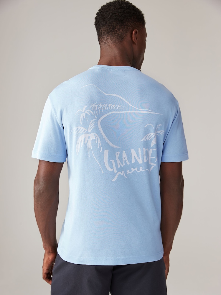 GANT Blue Seasonal Graphic 100% Cotton T-Shirt - Image 2 of 7