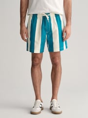 GANT Green Striped Drawcord Shorts - Image 1 of 8
