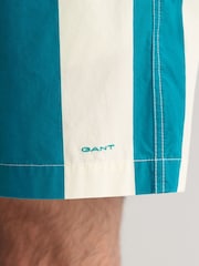 GANT Green Striped Drawcord Shorts - Image 6 of 8