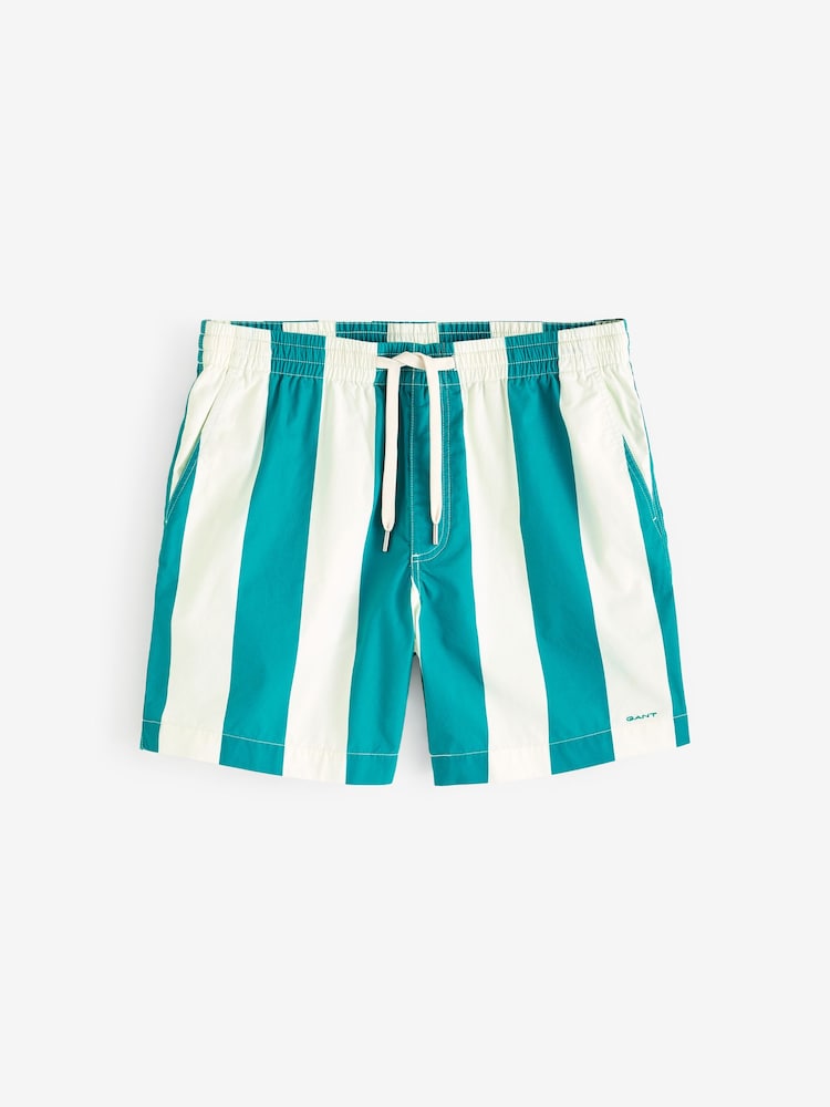 GANT Green Striped Drawcord Shorts - Image 8 of 8
