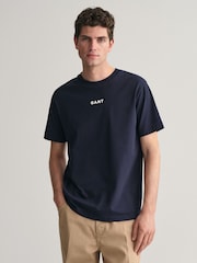 GANT Blue Contrast Small Logo T-Shirt - Image 1 of 5