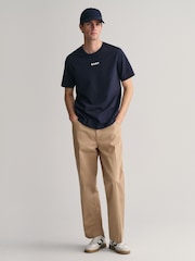 GANT Blue Contrast Small Logo T-Shirt - Image 3 of 5