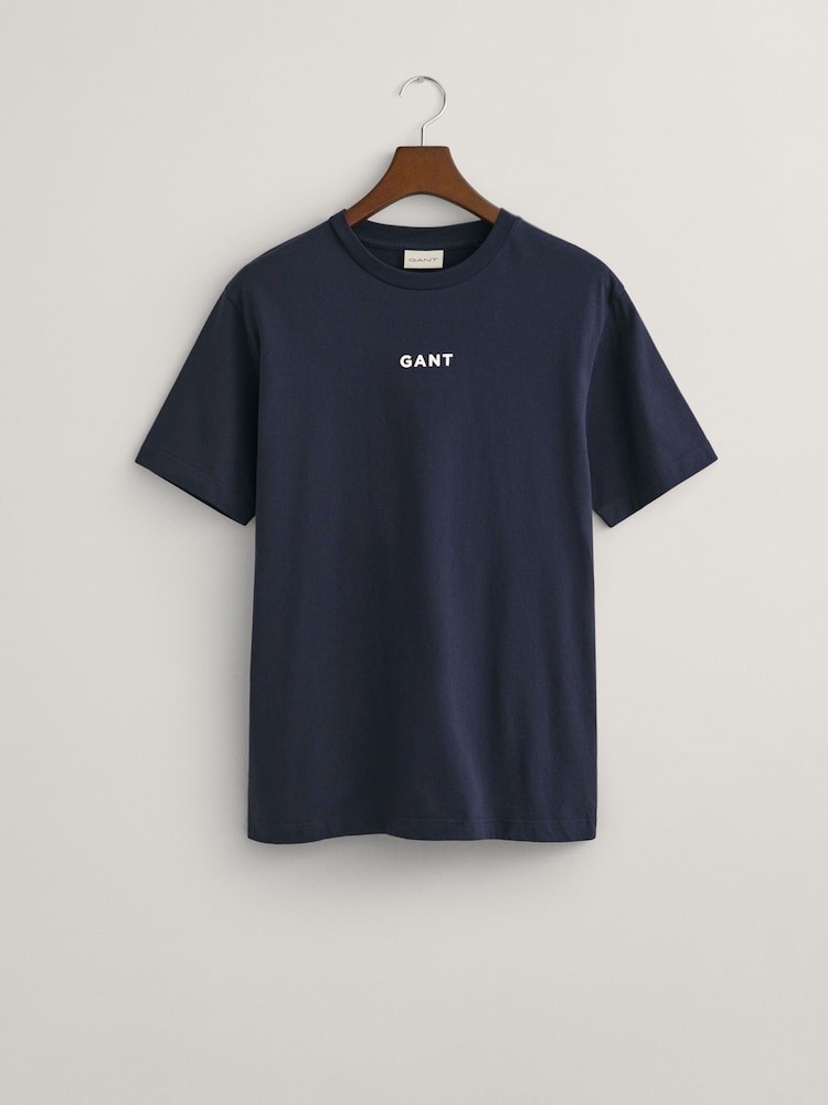 GANT Blue Contrast Small Logo T-Shirt - Image 5 of 5