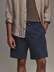 GANT Blue Cotton Linen Shorts - Image 1 of 5