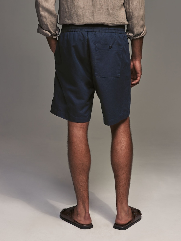 GANT Blue Cotton Linen Shorts - Image 2 of 5