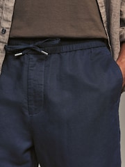 GANT Blue Cotton Linen Shorts - Image 3 of 5