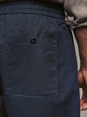 GANT Blue Cotton Linen Shorts - Image 4 of 5