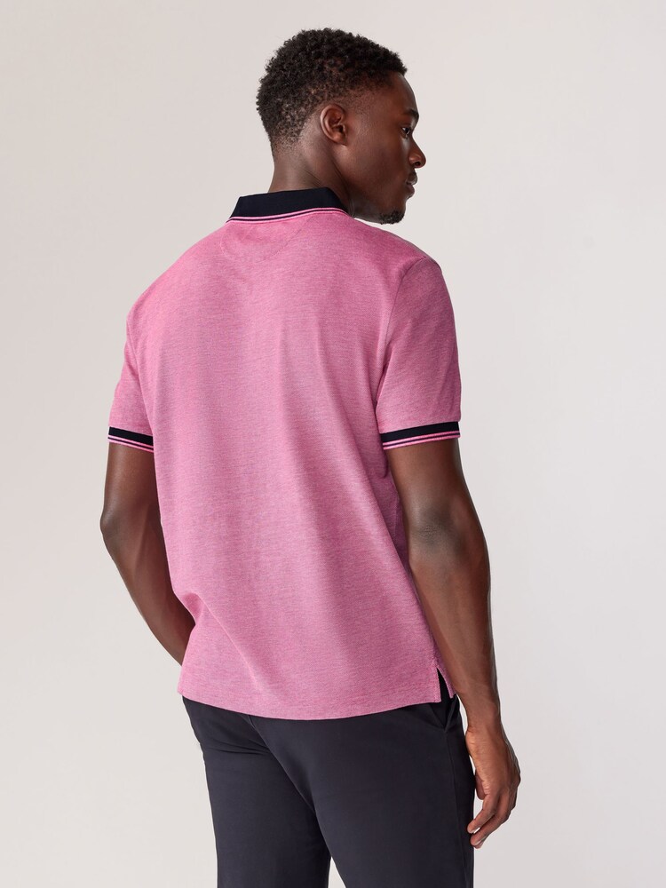 GANT Pink 4-Color Oxford Piqué 100% Cotton Polo Shirt - Image 2 of 5 GANT Pink 4-Color Oxford Piqué 100% Cotton Polo Shirt - Image 2 of 5