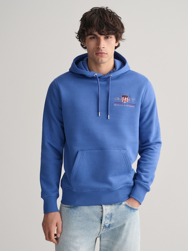 GANT Blue Medium Archive Shield Hoodie - Image 1 of 1