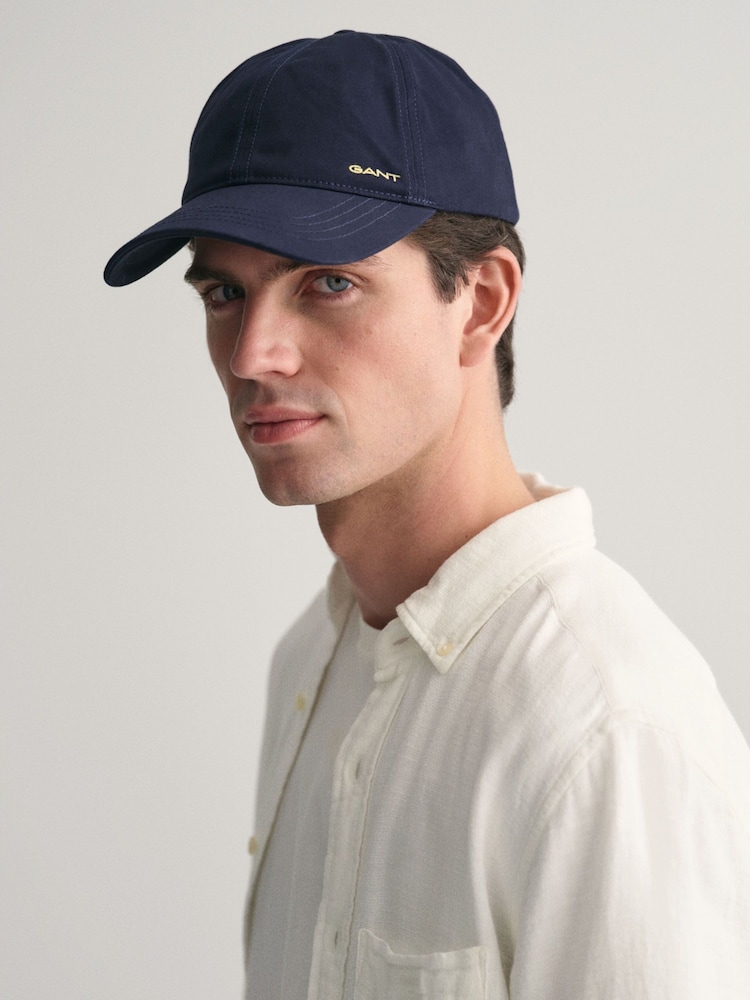 GANT Blue Contrast Logo 100% Cotton Twill Cap - Image 1 of 3