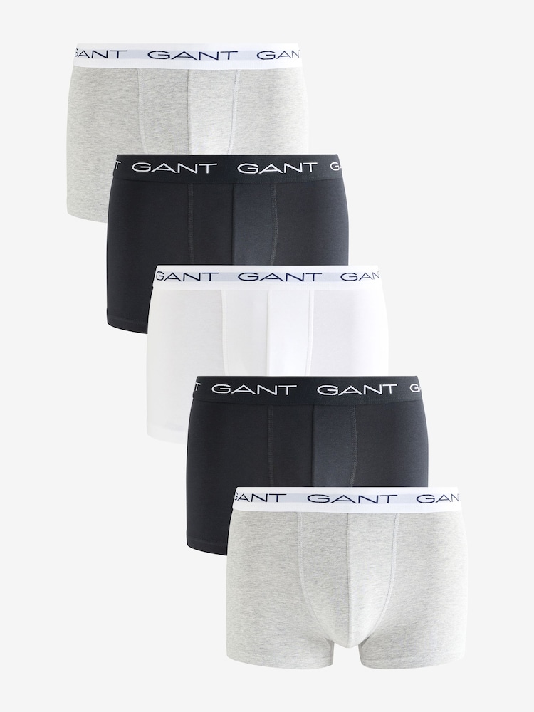 GANT Grey Trunks 5 Pack - Image 1 of 6 GANT Grey Trunks 5 Pack - Image 1 of 6