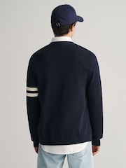 GANT Blue 100% Cotton Varsity Cardigan - Image 2 of 4