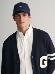 GANT Blue 100% Cotton Varsity Cardigan - Image 4 of 4