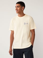 GANT Cream Seasonal Graphic 100% Cotton T-Shirt - Image 1 of 7