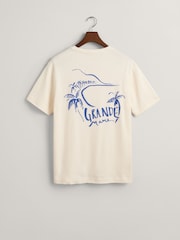 GANT Cream Seasonal Graphic 100% Cotton T-Shirt - Image 6 of 7