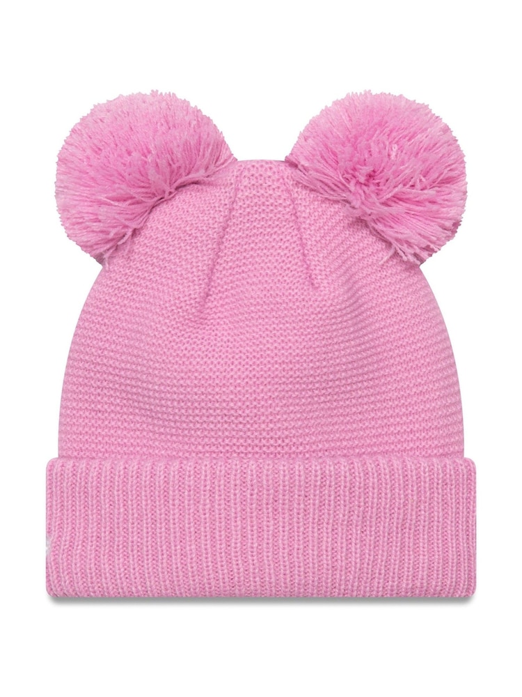 New Era Girls Pink New York Yankees Double Bobble Knit Beanie - Image 2 of 2