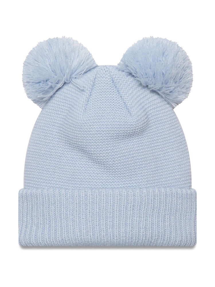 New Era Blue Girls New York Yankees Double Bobble Knit Beanie - Изображение 2 из 2