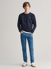 GANT Blue Teen Boys Slim Fit Jeans - Image 3 of 8