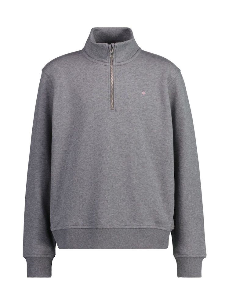 GANT Grey Teens Shield Half Zip Sweatshirt - Image 1 of 4