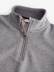 GANT Grey Teens Shield Half Zip Sweatshirt - Image 3 of 4