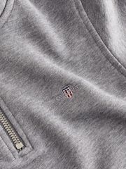 GANT Grey Teens Shield Half Zip Sweatshirt - Image 4 of 4