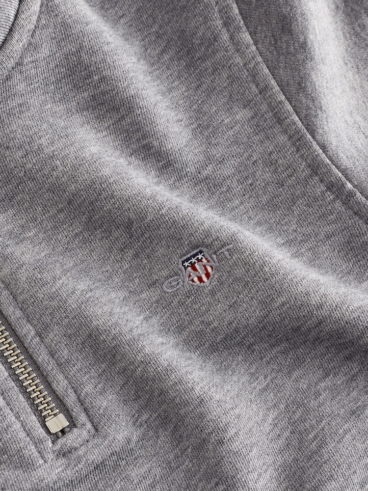 GANT Grey Teens Shield Half Zip Sweatshirt - Image 4 of 4