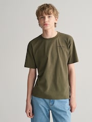 GANT Green Teens Script Graphic 100% Cotton T-Shirt - Image 1 of 4