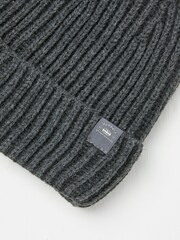 FatFace Charcoal Grey Plaited Beanie - Image 2 of 3