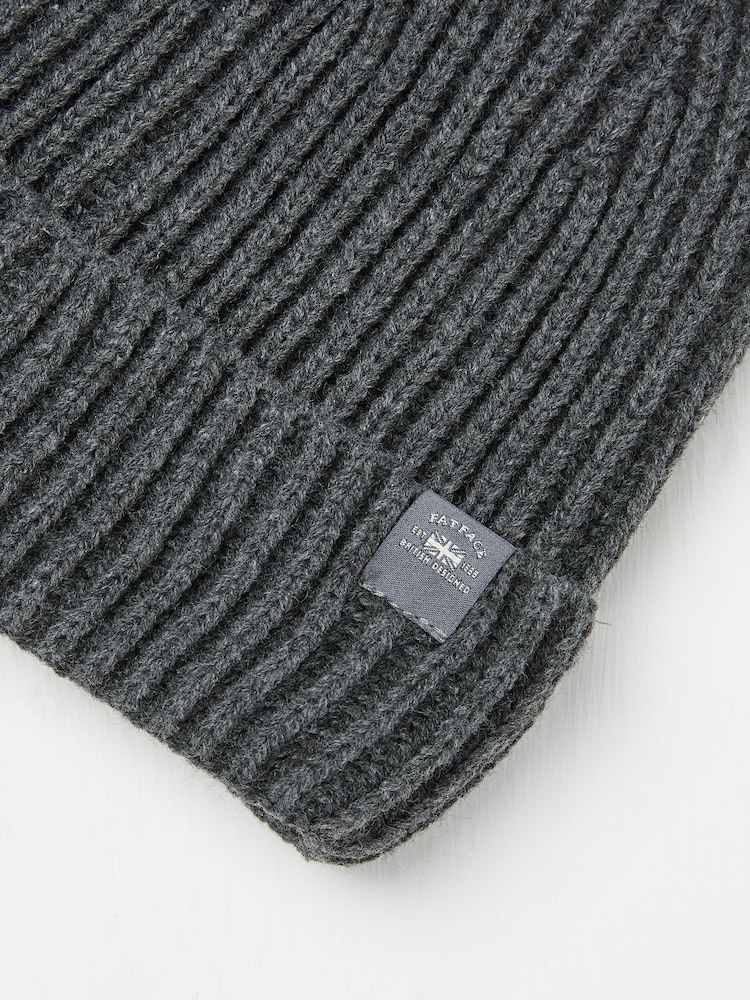 FatFace Charcoal Grey Plaited Beanie - Image 2 of 3 FatFace Charcoal Grey Plaited Beanie - Image 2 of 3