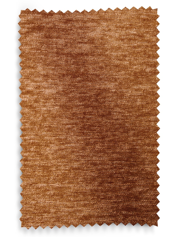 Dark Ochre Soft Touch Chenille Lined Eyelet Curtains - Image 6 of 6