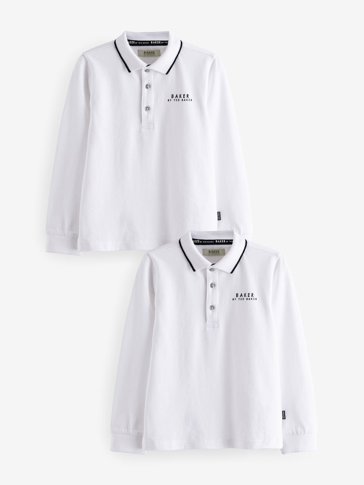 Baker by Ted Baker Long Sleeve Polo Shirts 2 Pack - Bild 1 von 6