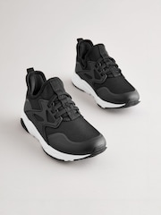 Black Elastic Lace Trainers - Image 1 of 6