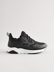 Black Elastic Lace Trainers - Image 2 of 6