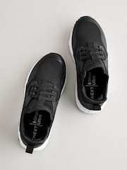 Black Elastic Lace Trainers - Image 3 of 6