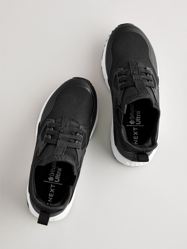 Black Elastic Lace Trainers - Image 3 of 6