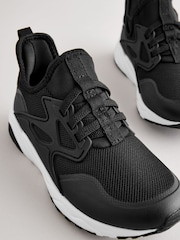 Black Elastic Lace Trainers - Image 5 of 6