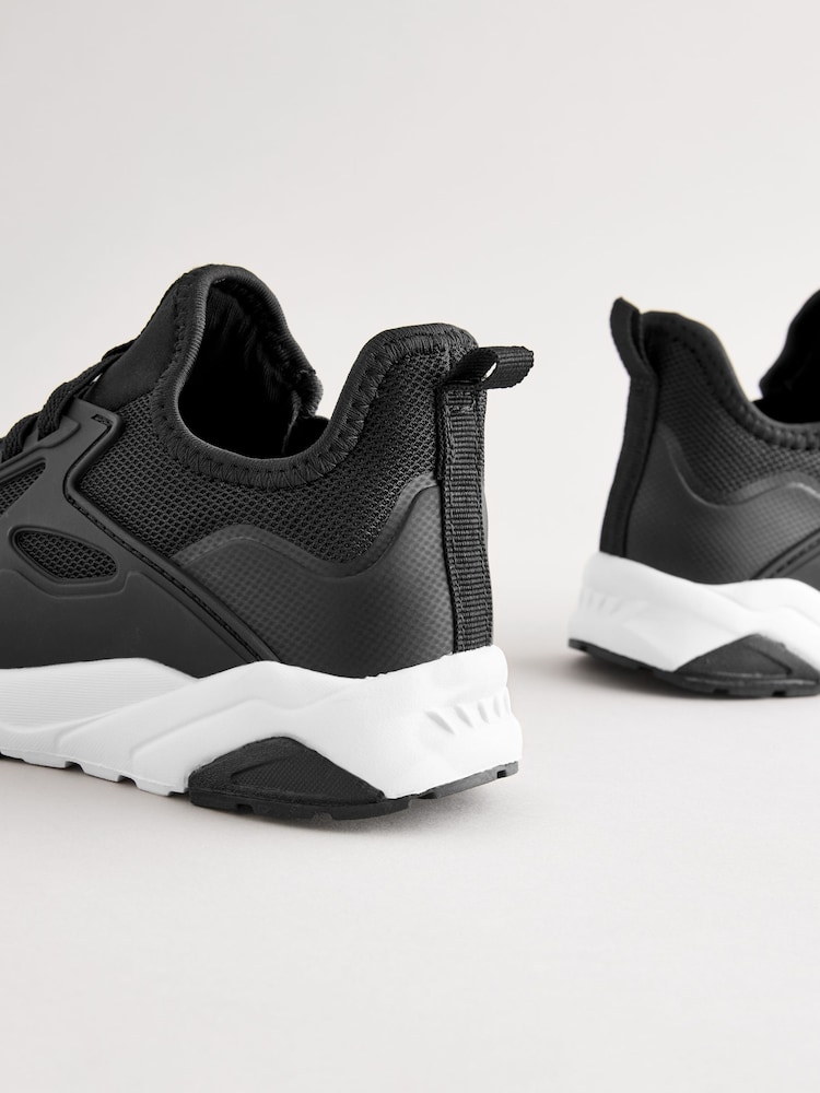 Black Elastic Lace Trainers - Image 6 of 6