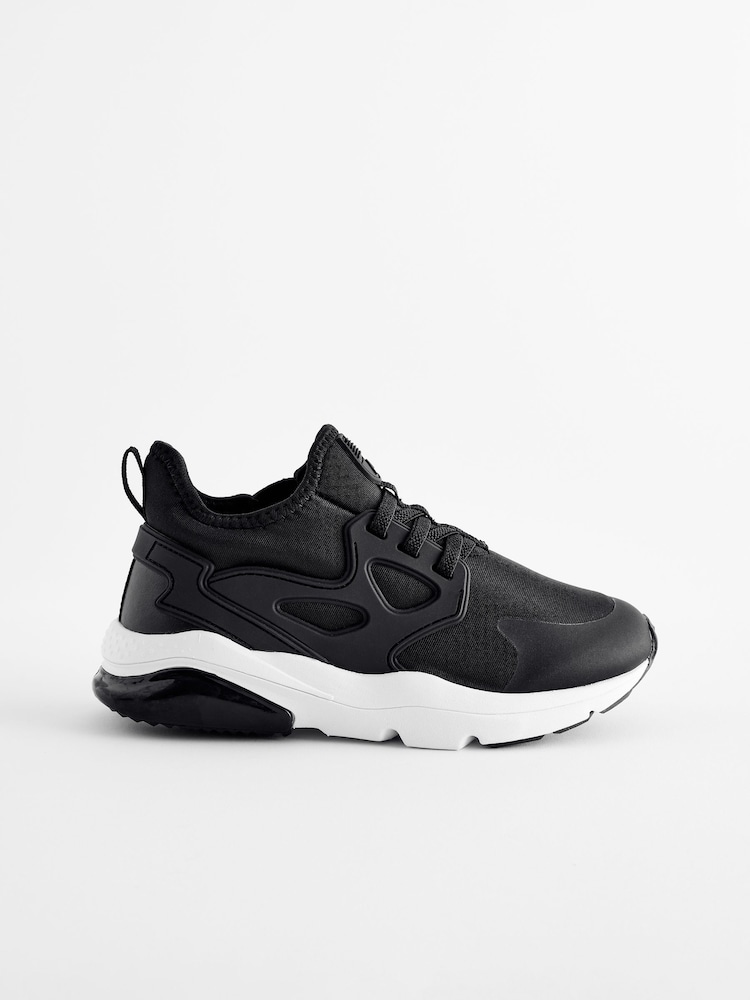 Black/White Pull On Trainers - Image 2 of 2