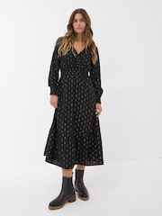 FatFace Black Rosie Midi Dress - Image 1 of 8
