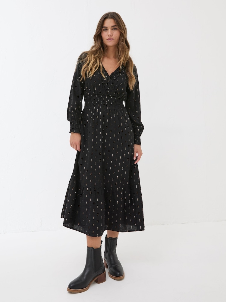 FatFace Black Rosie Midi Dress - Image 1 of 8
