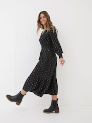 FatFace Black Rosie Midi Dress - Image 4 of 8