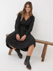 FatFace Black Rosie Midi Dress - Image 5 of 8