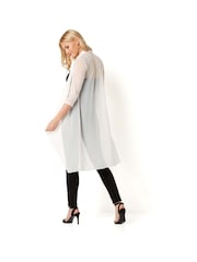 Roman White Ivory Mesh Longline Kimono Jacket - Image 2 of 3